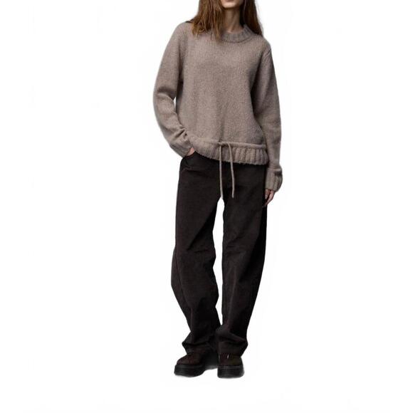 NEW KRISTENSEN DU NORD cashmere blend crewneck sweater in greige - Picture 2 of 3